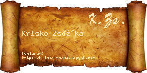 Krisko Zsóka névjegykártya
